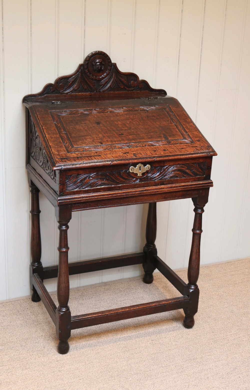 Mid 18th Century Oak Bible Box Stand