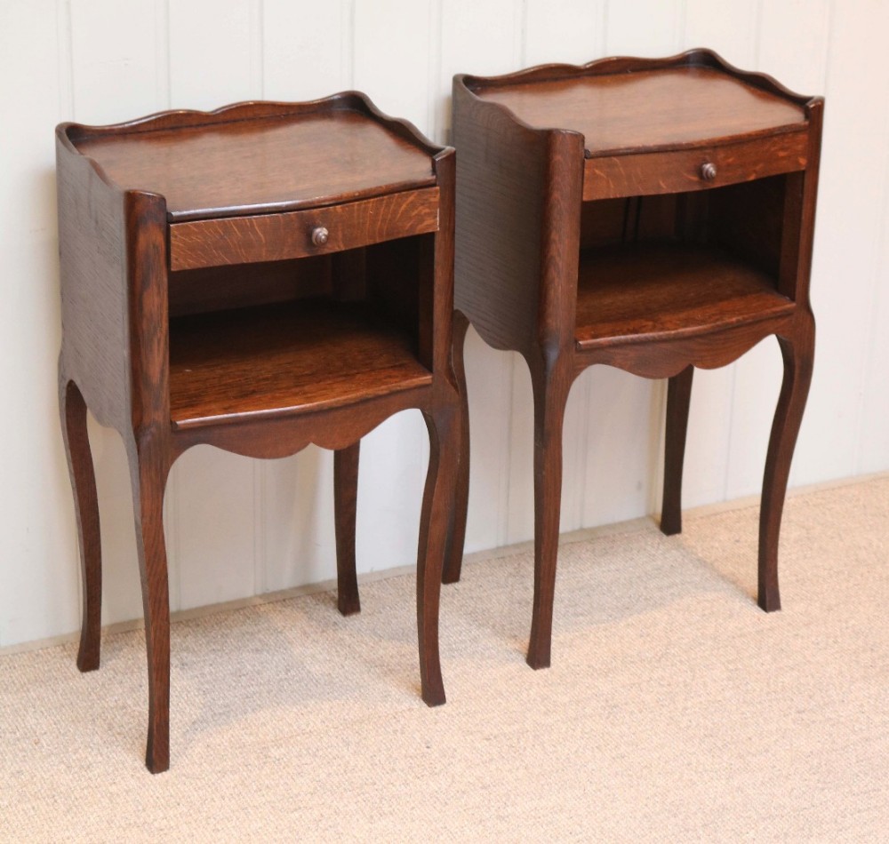 Pair Of French Oak Bedside Cabinets
