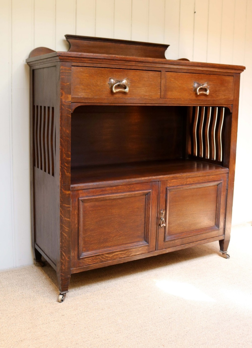 Arts And Crafts Oak Hall Cabinet 