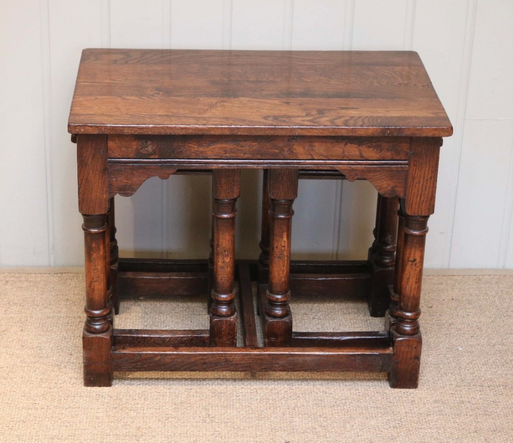 Unusual Oak Nest Of Tables
