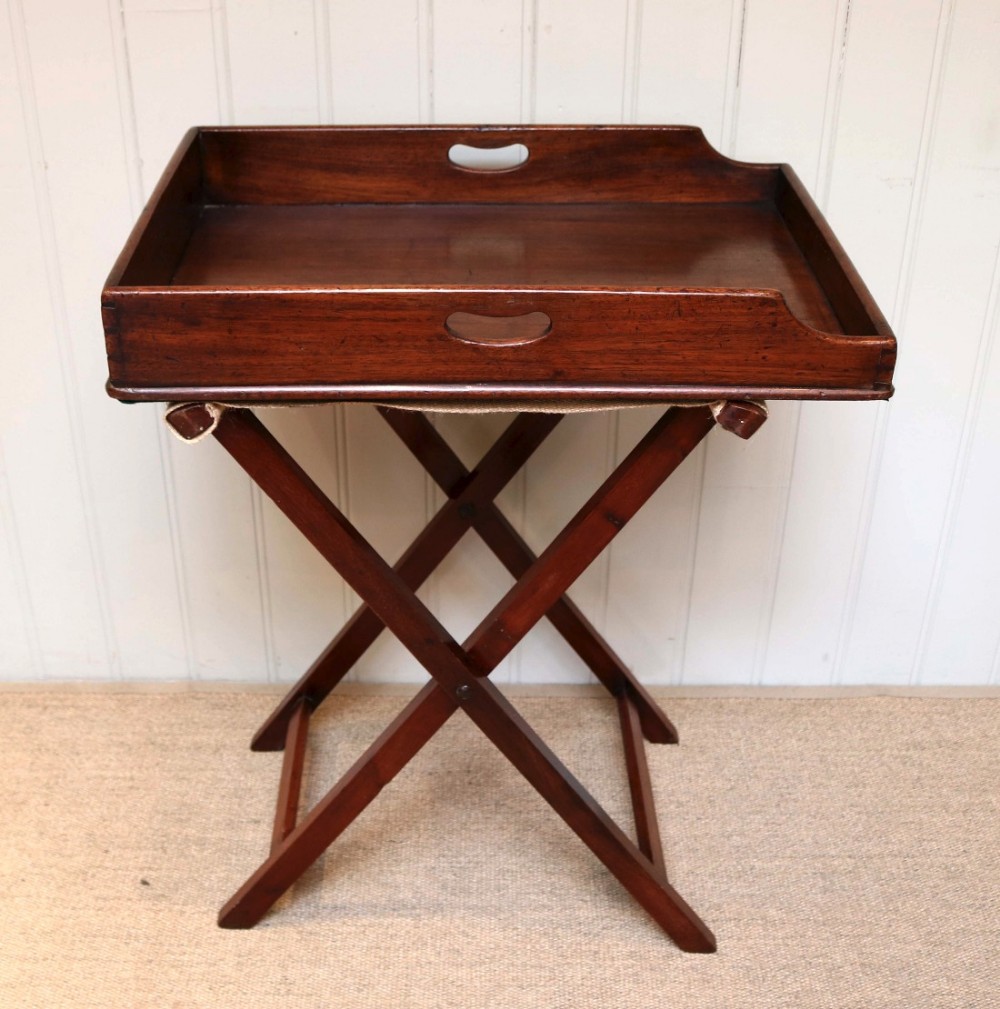 Edwardian Mahogany Butlers Tray On Stand