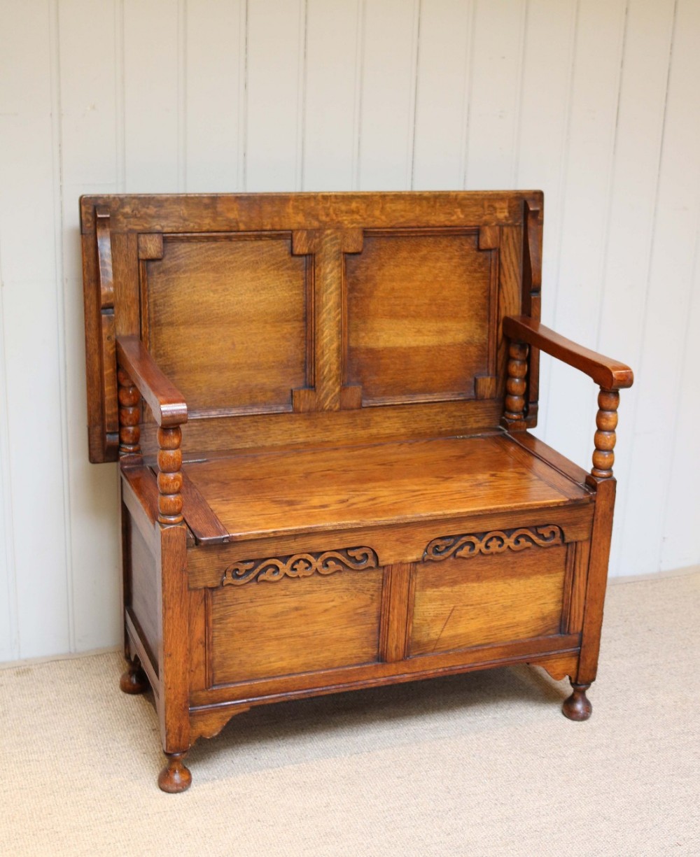 Golden Oak Monks Bench