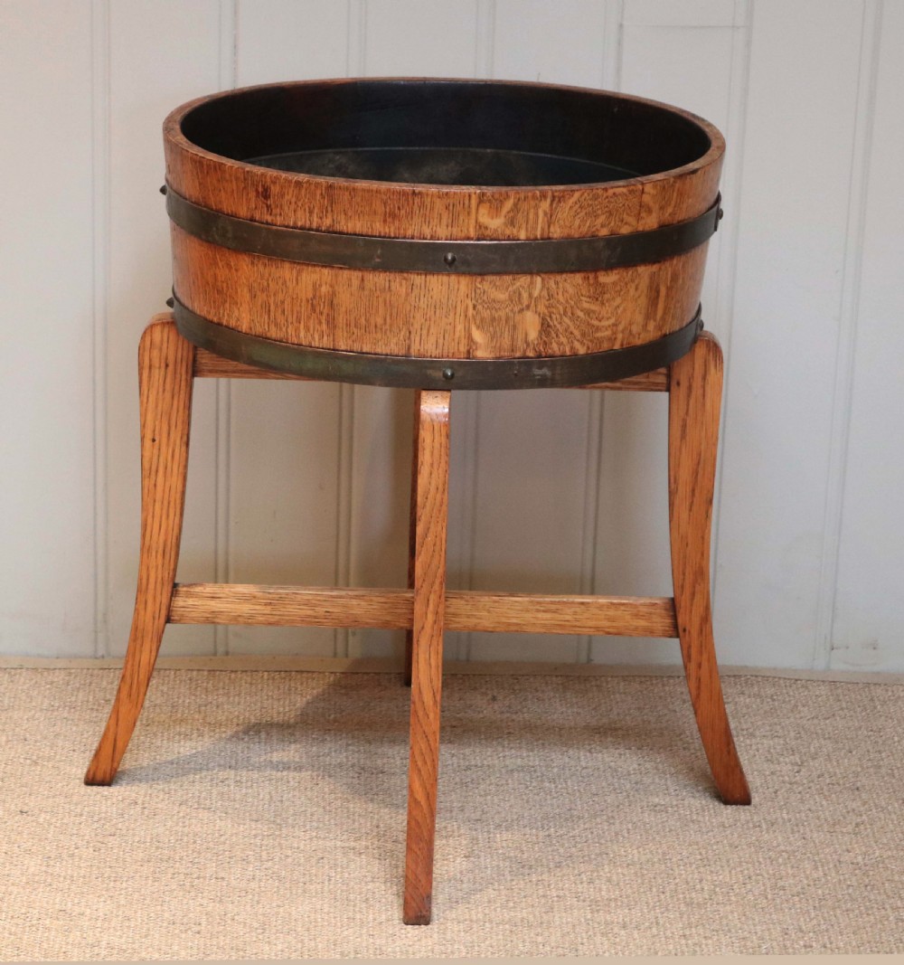 Oak Planter On Stand  View II
