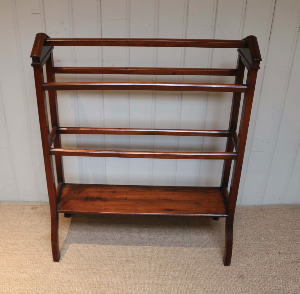 Late Victorian Walnut Towel Rail 
