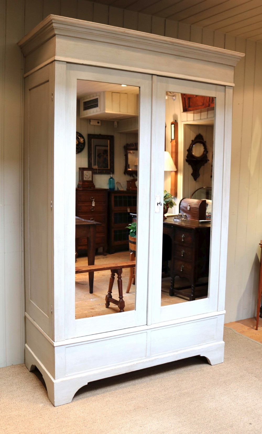 Mirrored Two Door Painted Wardrobe View IV