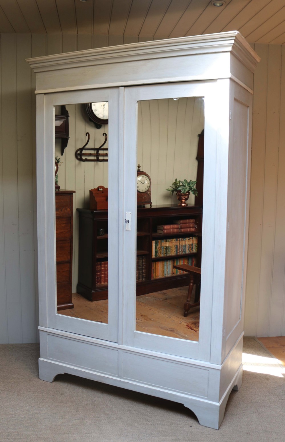Mirrored Two Door Painted Wardrobe View VI