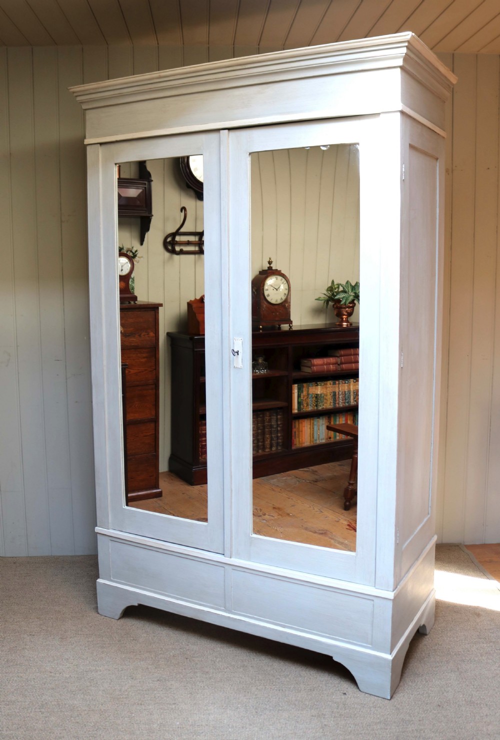 Mirrored Two Door Painted Wardrobe View VIII