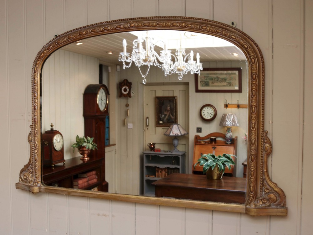 Arch Top Gilt Overmantel Mirror