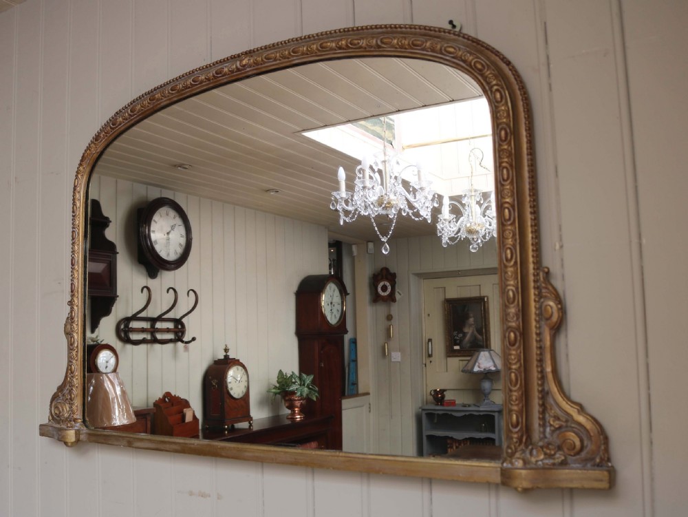 Arch Top Gilt Overmantel Mirror View IV