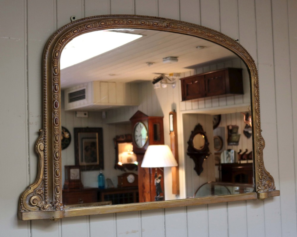 Arch Top Gilt Overmantel Mirror View VI