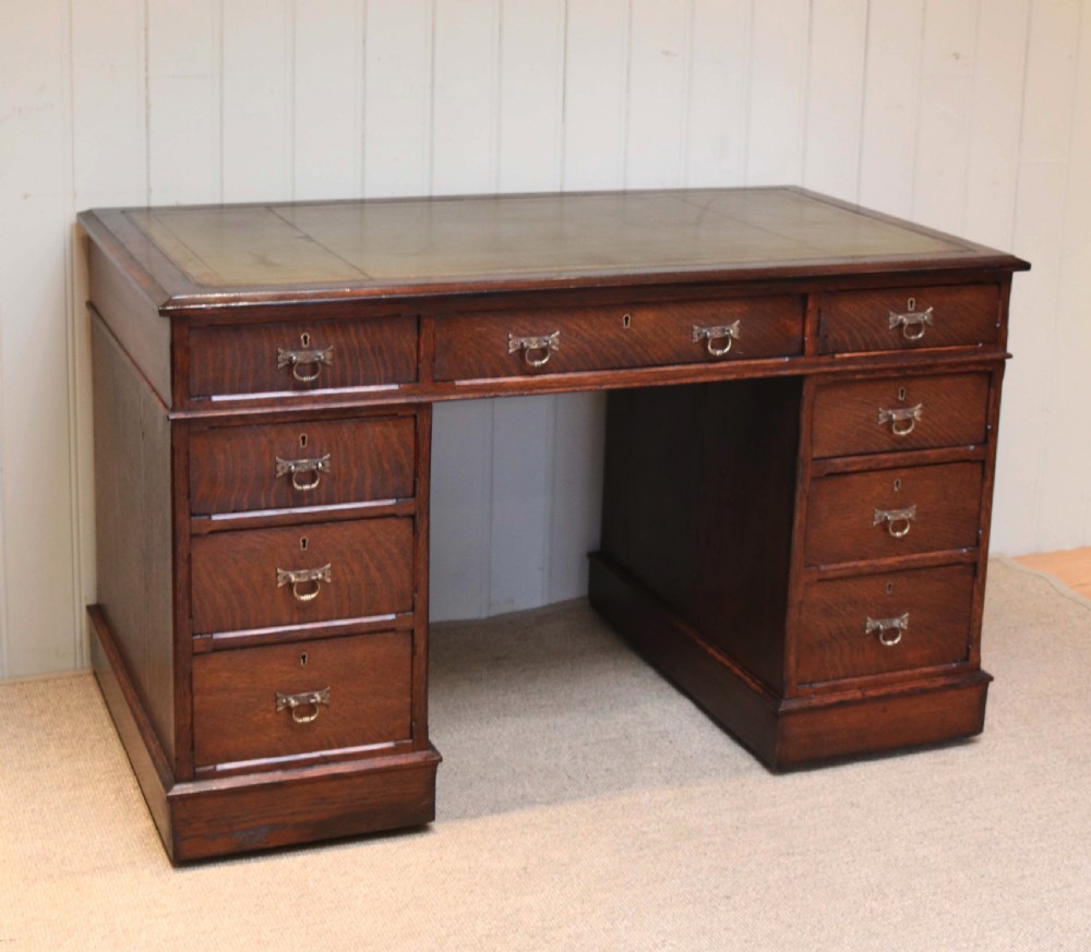 Oak Pedestal Desk  View II