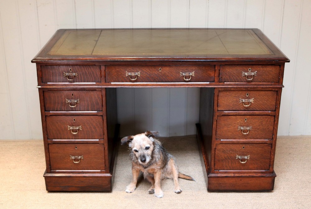 Oak Pedestal Desk  View IV