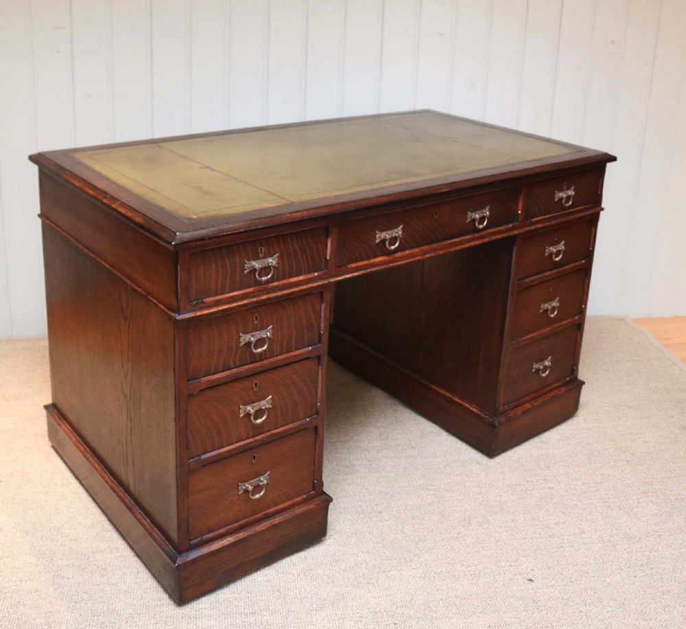 Oak Pedestal Desk  View V