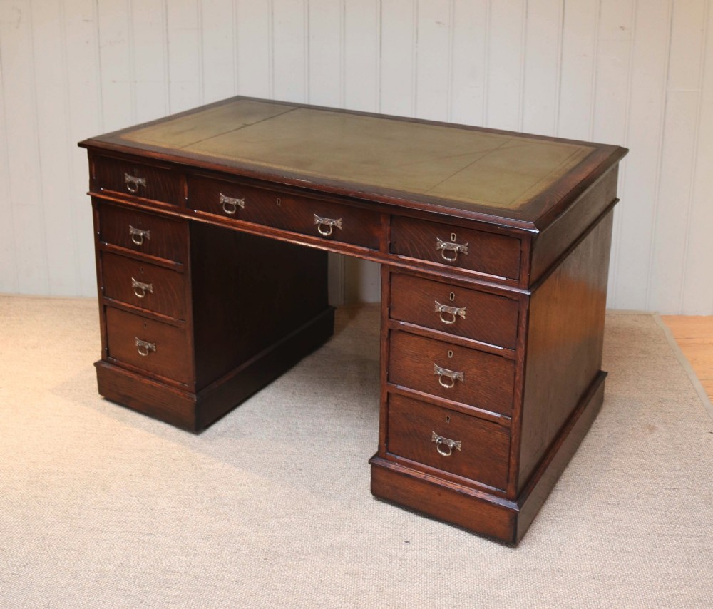 Oak Pedestal Desk  View VI