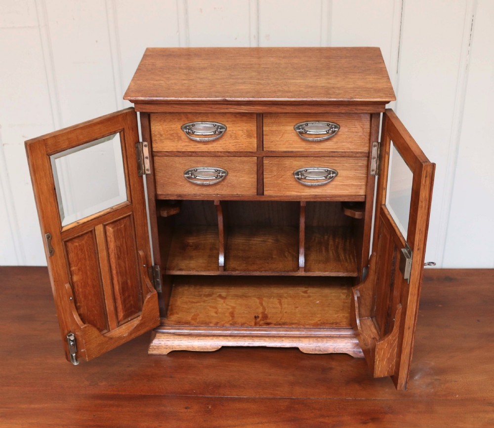Arts And Crafts Oak Smokers Cabinet View II