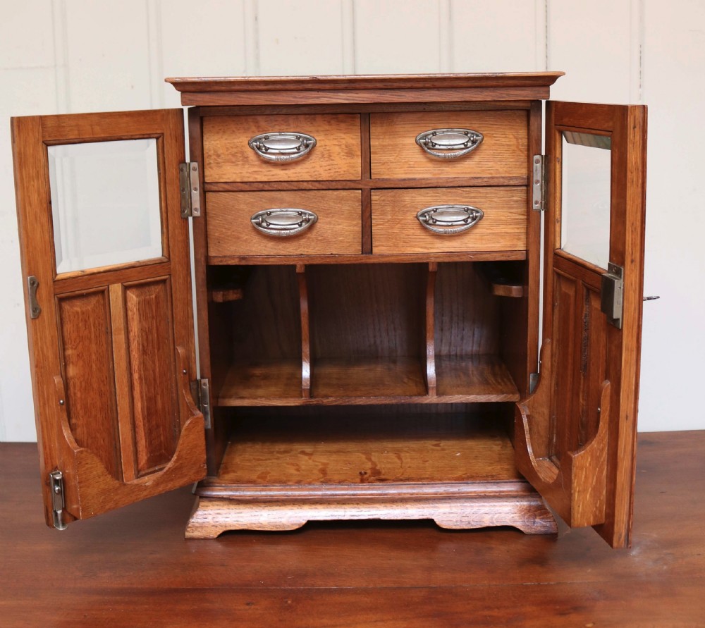 Arts And Crafts Oak Smokers Cabinet View IV