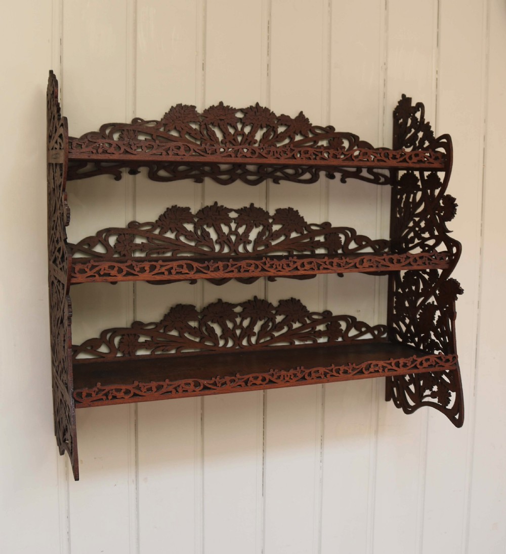 Mahogany Fretwork Three Tier Shelf  View II