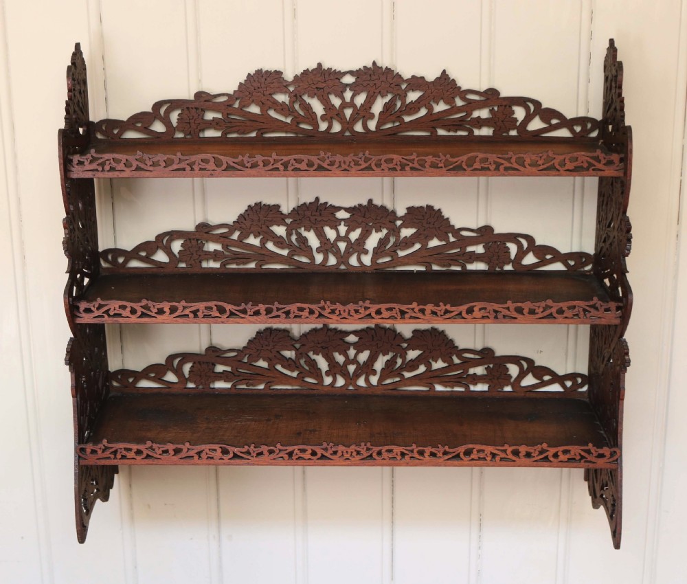 Mahogany Fretwork Three Tier Shelf  View III