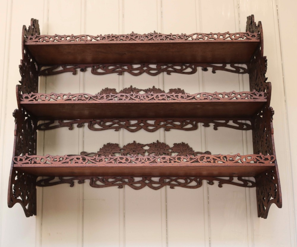 Mahogany Fretwork Three Tier Shelf  View IV