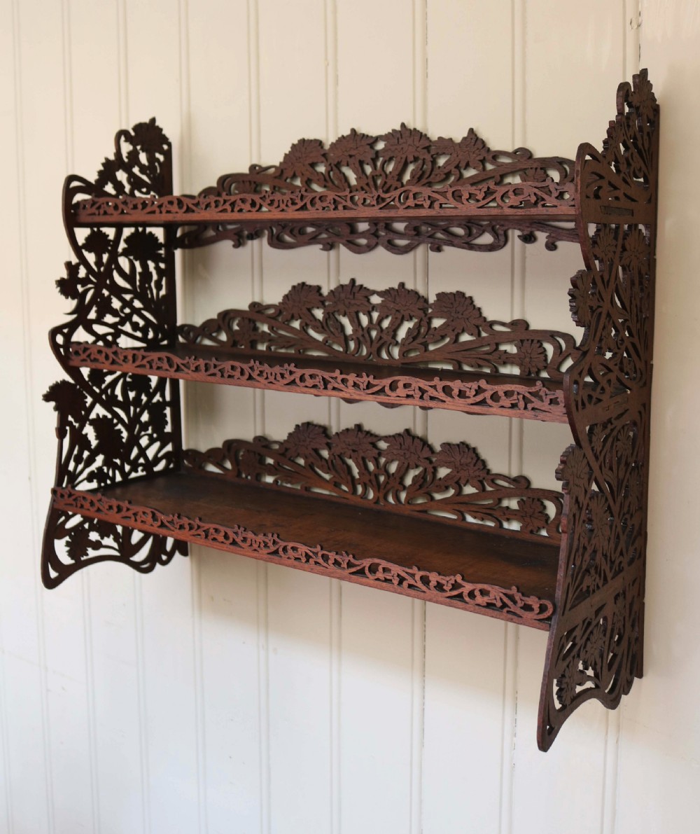 Mahogany Fretwork Three Tier Shelf  View VI