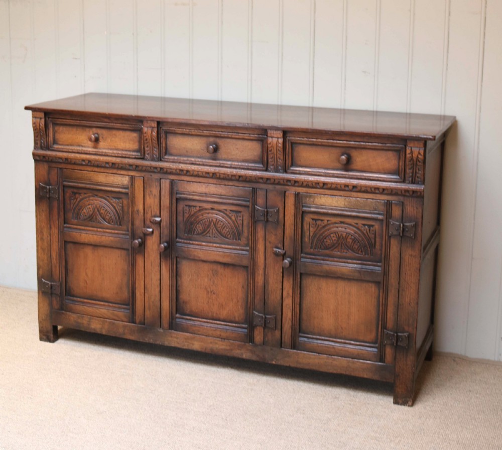 1920s Solid Oak Sideboard  View II