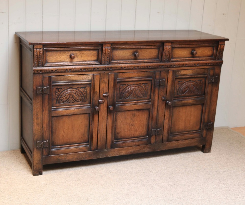 1920s Solid Oak Sideboard  View III