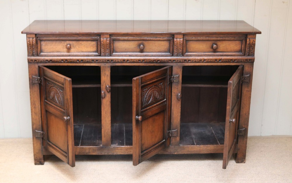 1920s Solid Oak Sideboard  View IV