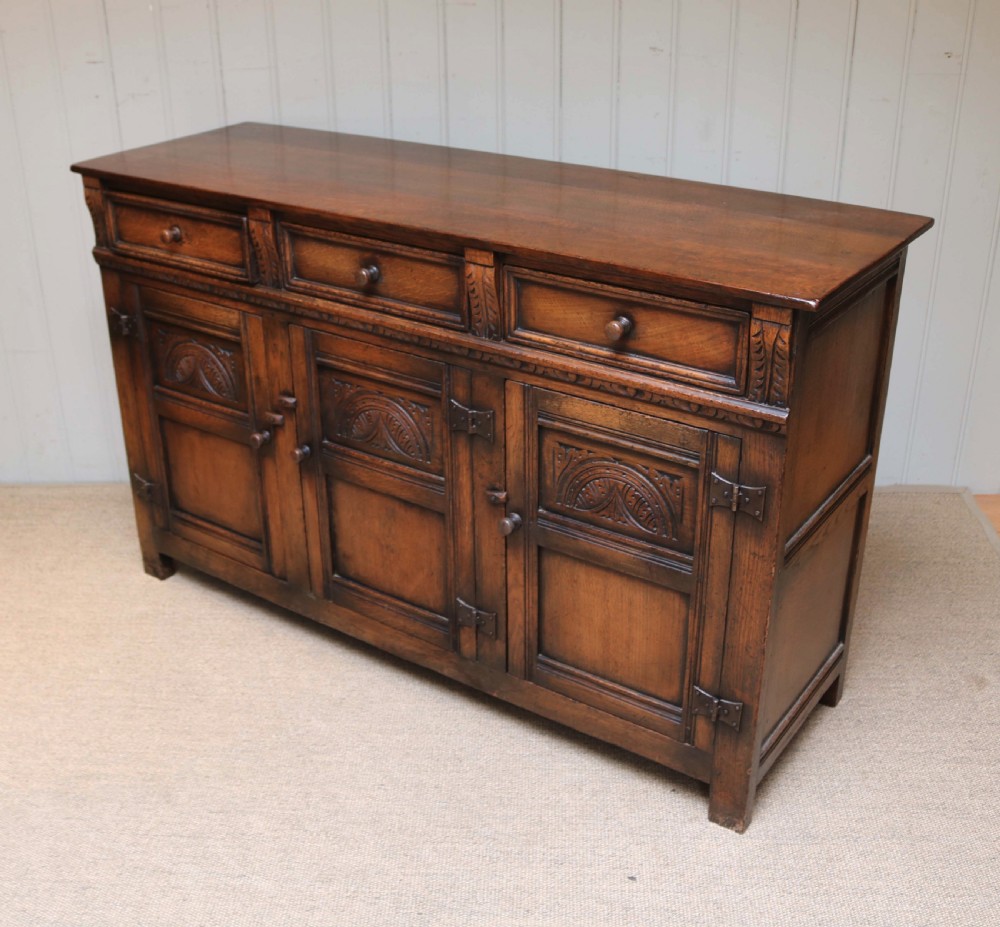 1920s Solid Oak Sideboard  View V