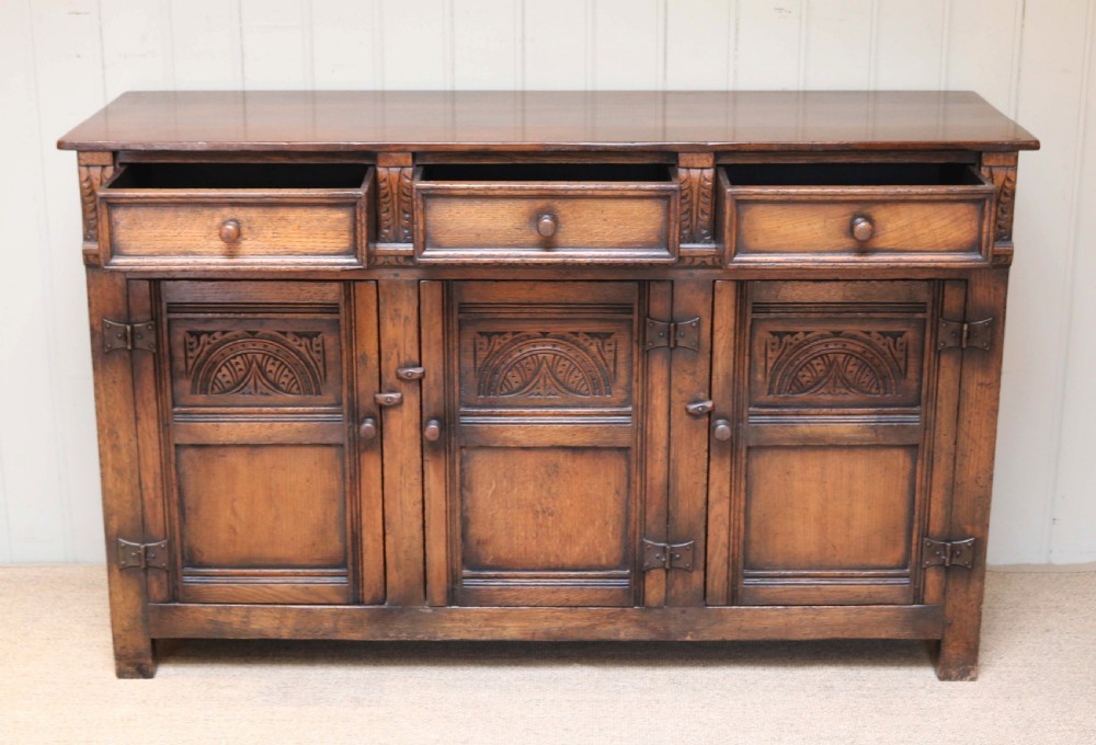 1920s Solid Oak Sideboard  View VIII