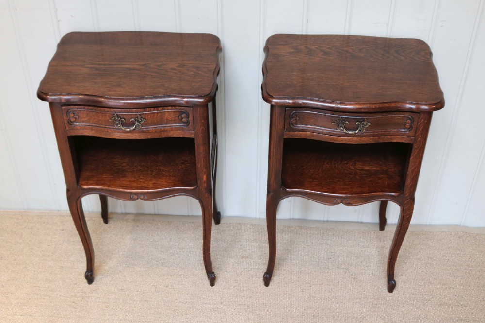 Pair Of French Oak Bedside Cabinets 