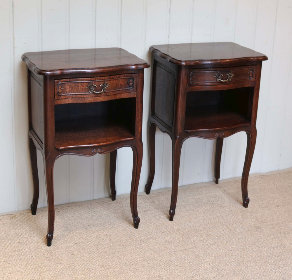 Pair Of French Oak Bedside Cabinets  View II