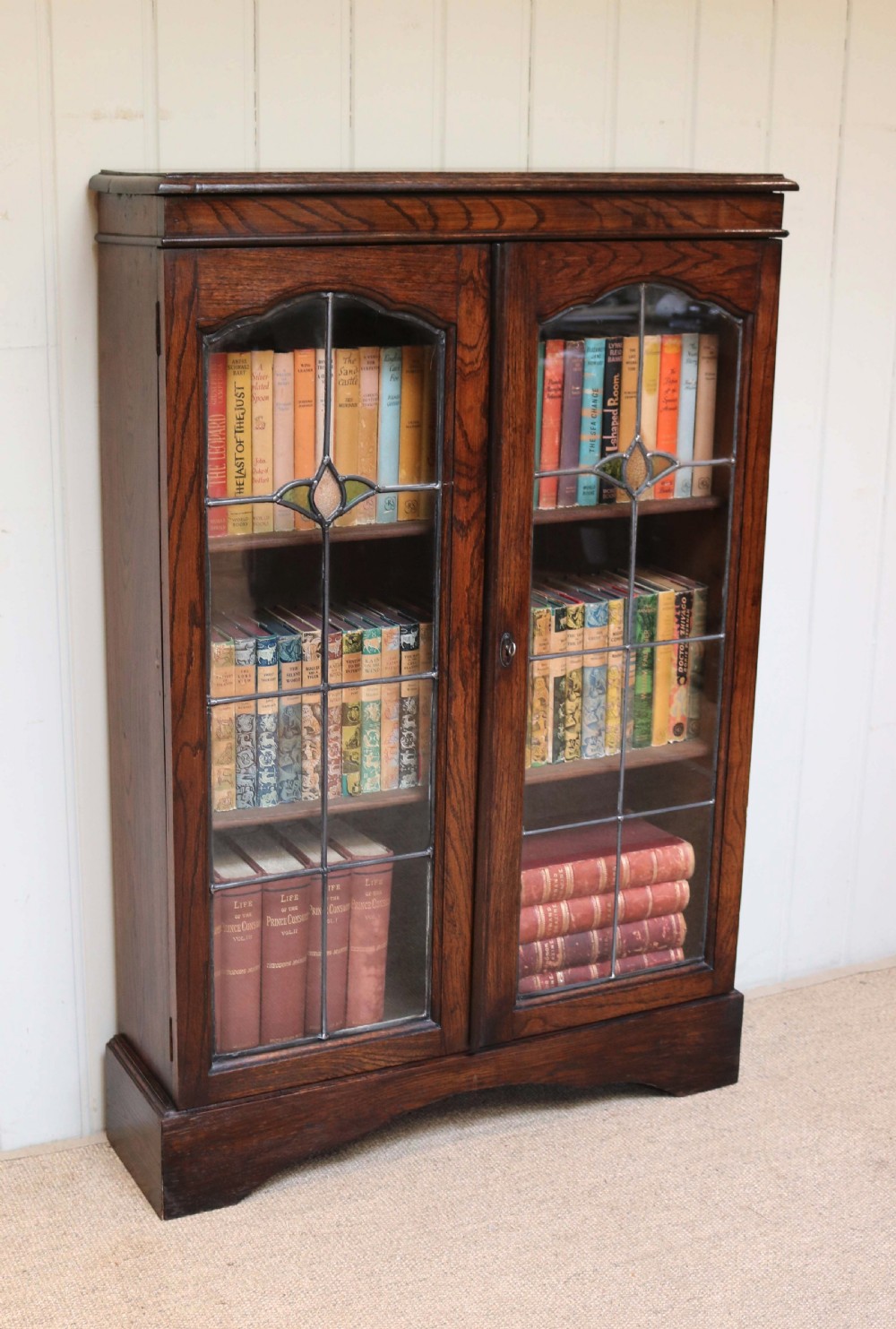 Small Proportioned Glazed Oak Bookcase  View VII