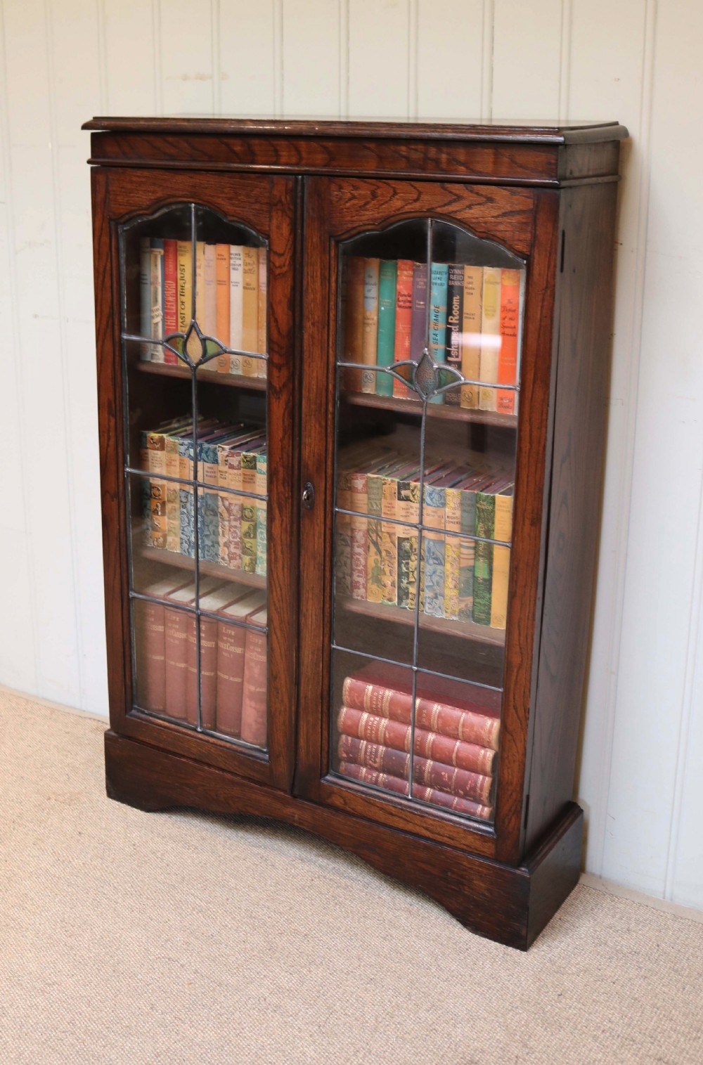 Small Proportioned Glazed Oak Bookcase  View VIII