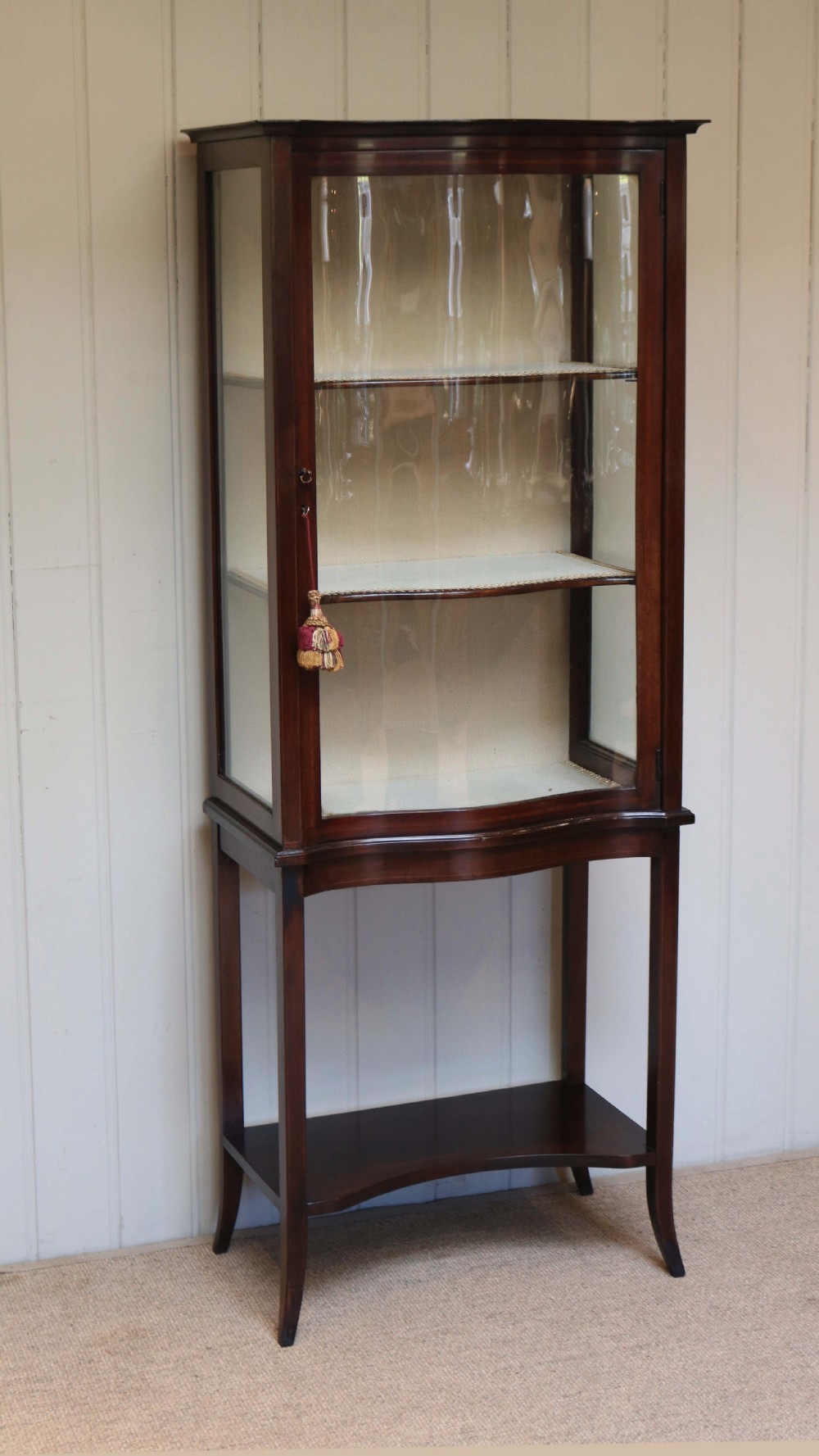 Edwardian Serpentine Front Display Cabinet View II