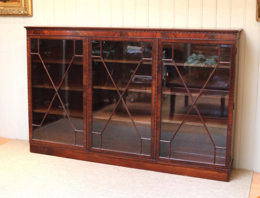 Substantial Mahogany Glazed Bookcase  View II