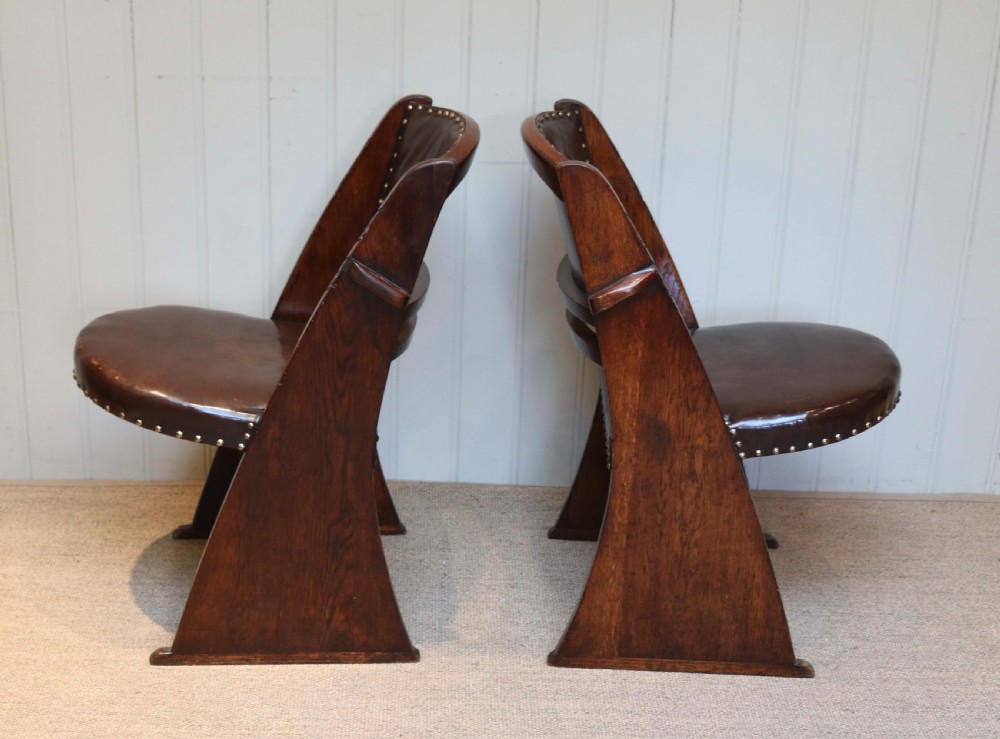 Pair Of Oak Art Deco Chairs  View V