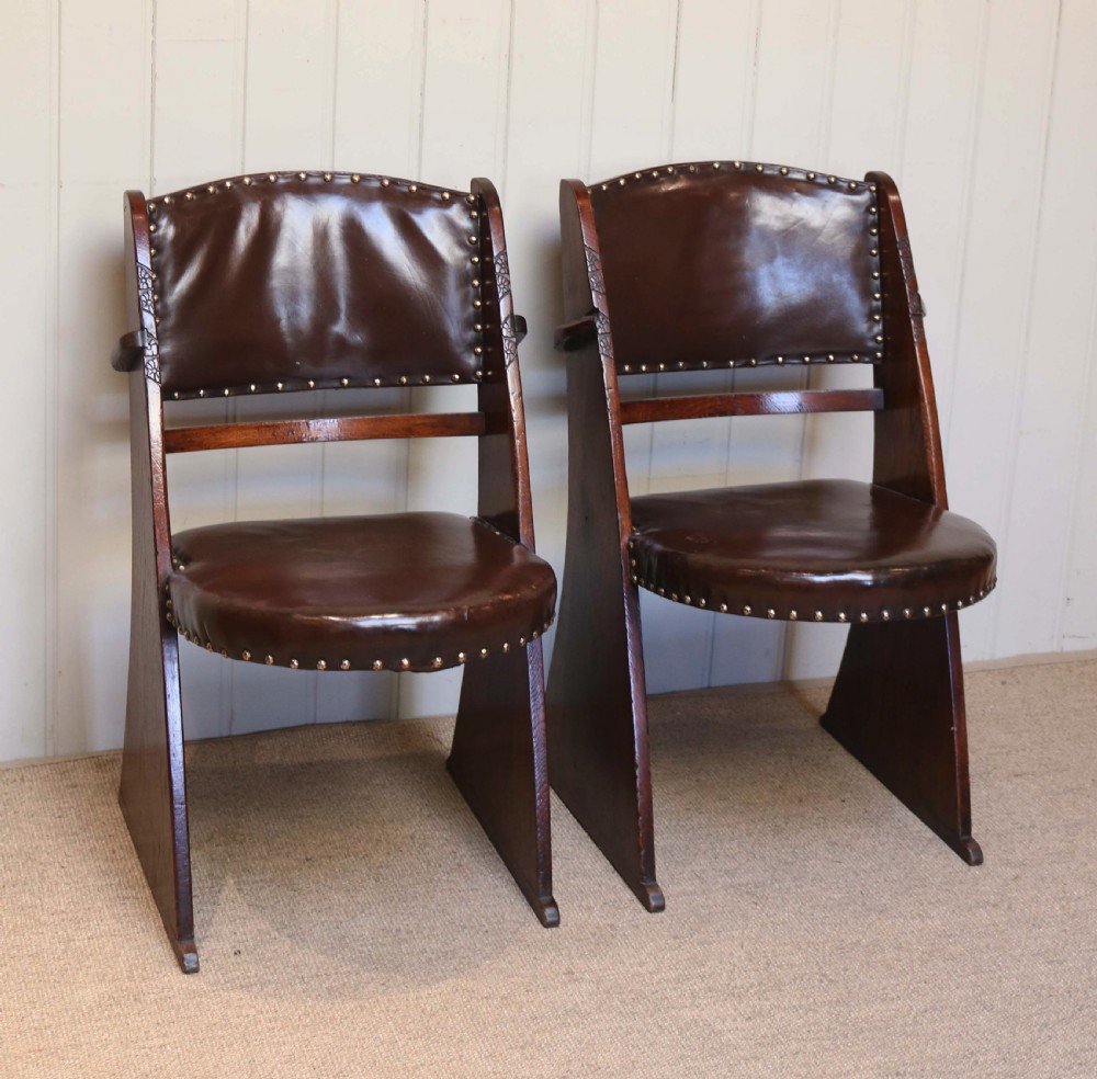 Pair Of Oak Art Deco Chairs  View VIII