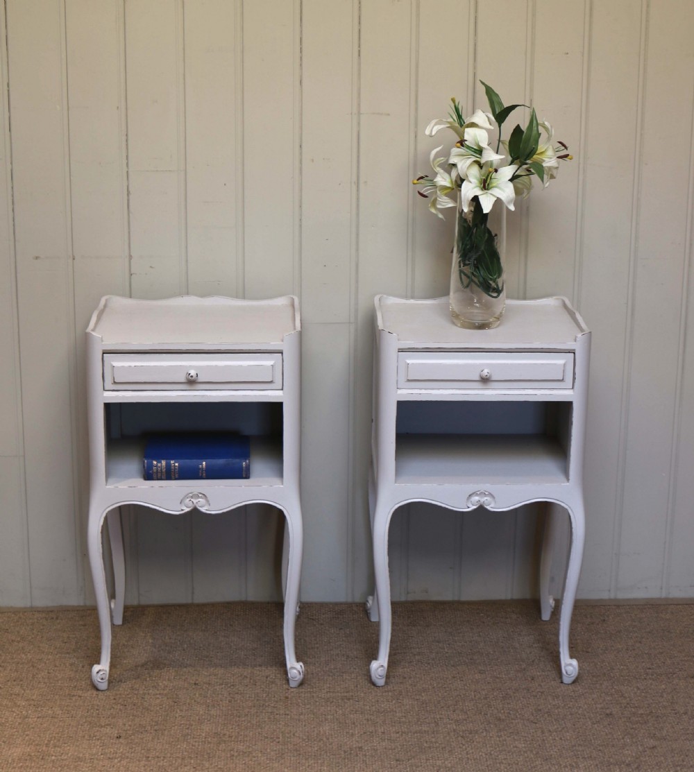 Pair Of French Painted Bedside Cabinets View II