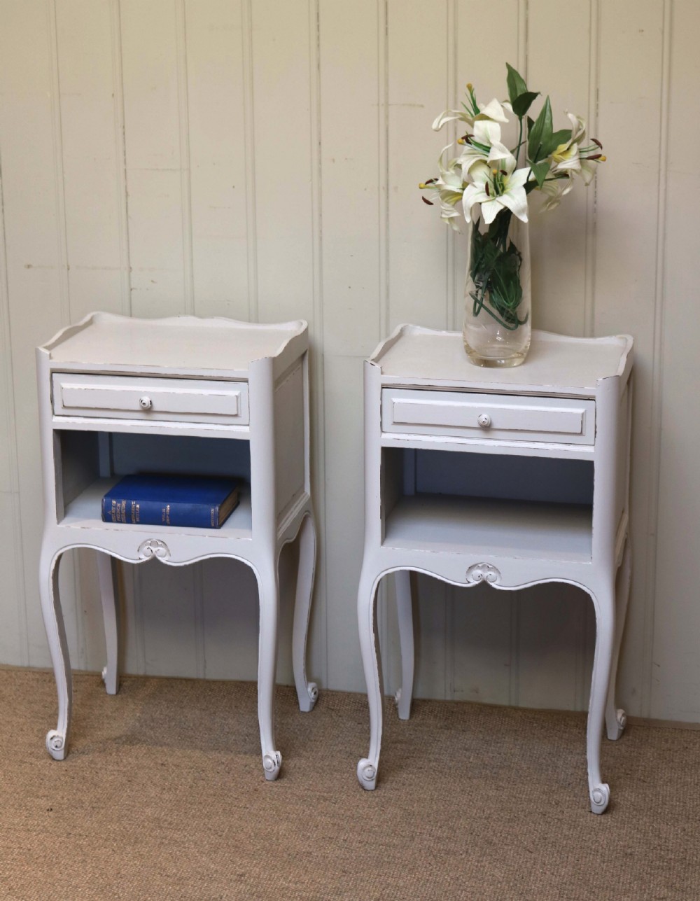 Pair Of French Painted Bedside Cabinets View III