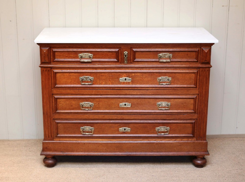 French Oak Marble Top Chest  View II