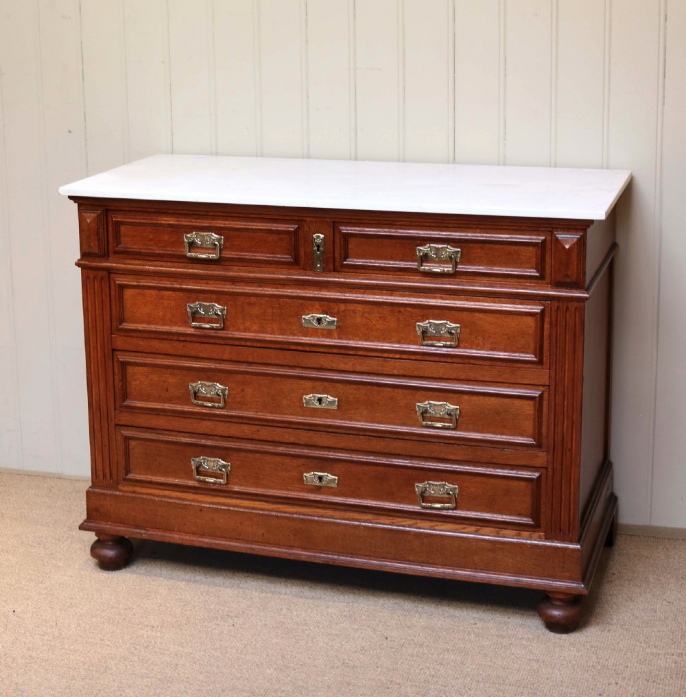 French Oak Marble Top Chest  View III