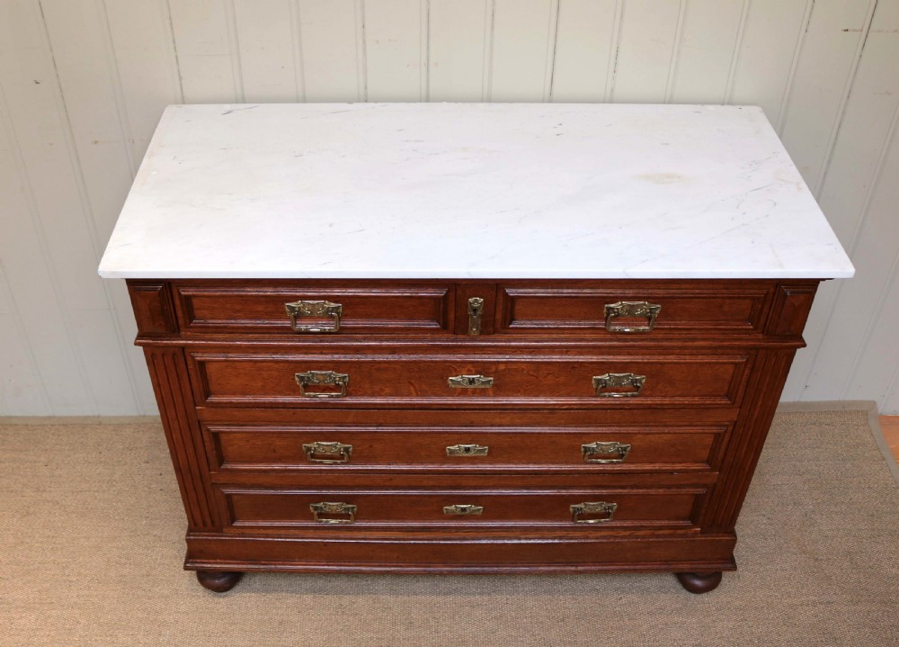 French Oak Marble Top Chest  View IV
