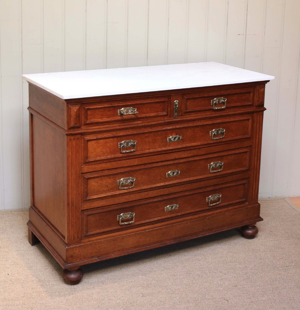 French Oak Marble Top Chest  View V