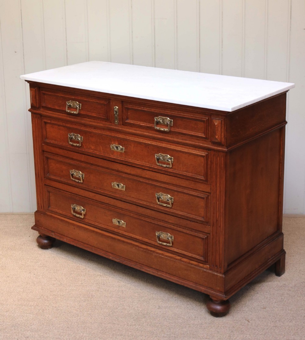French Oak Marble Top Chest  View VI