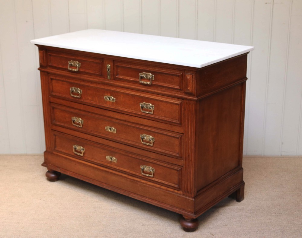 French Oak Marble Top Chest  View VII