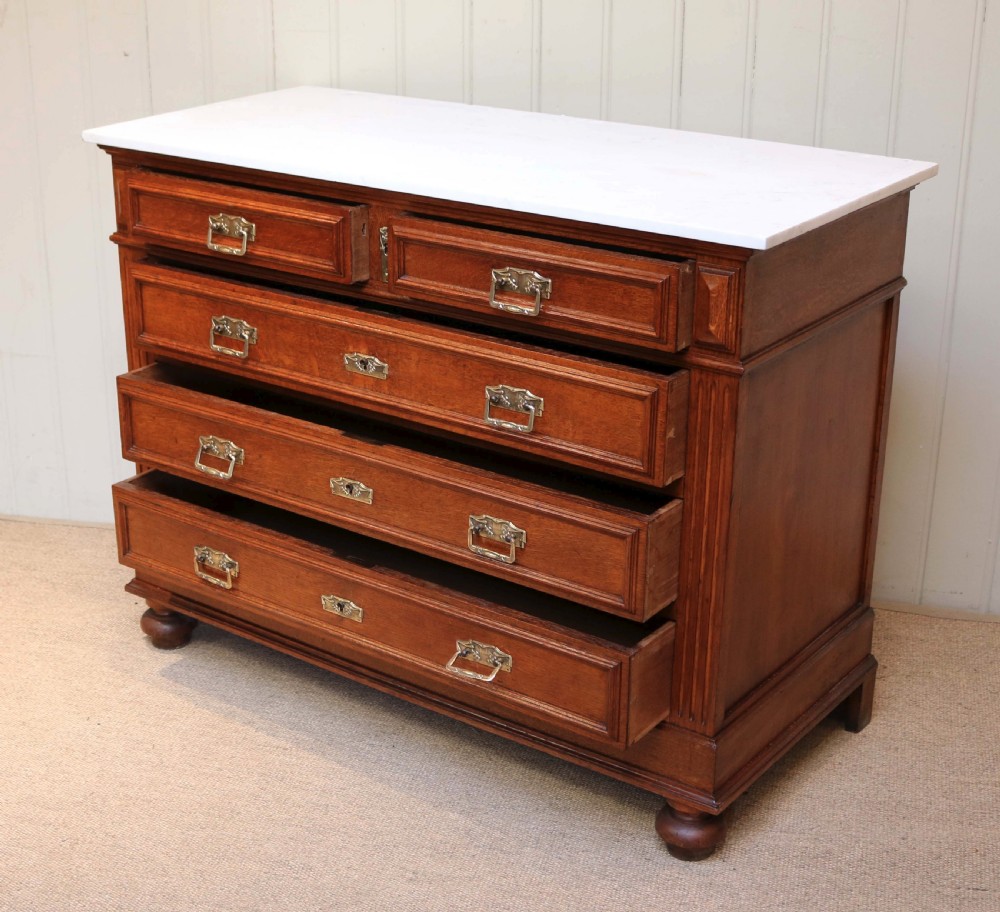 French Oak Marble Top Chest  View VIII