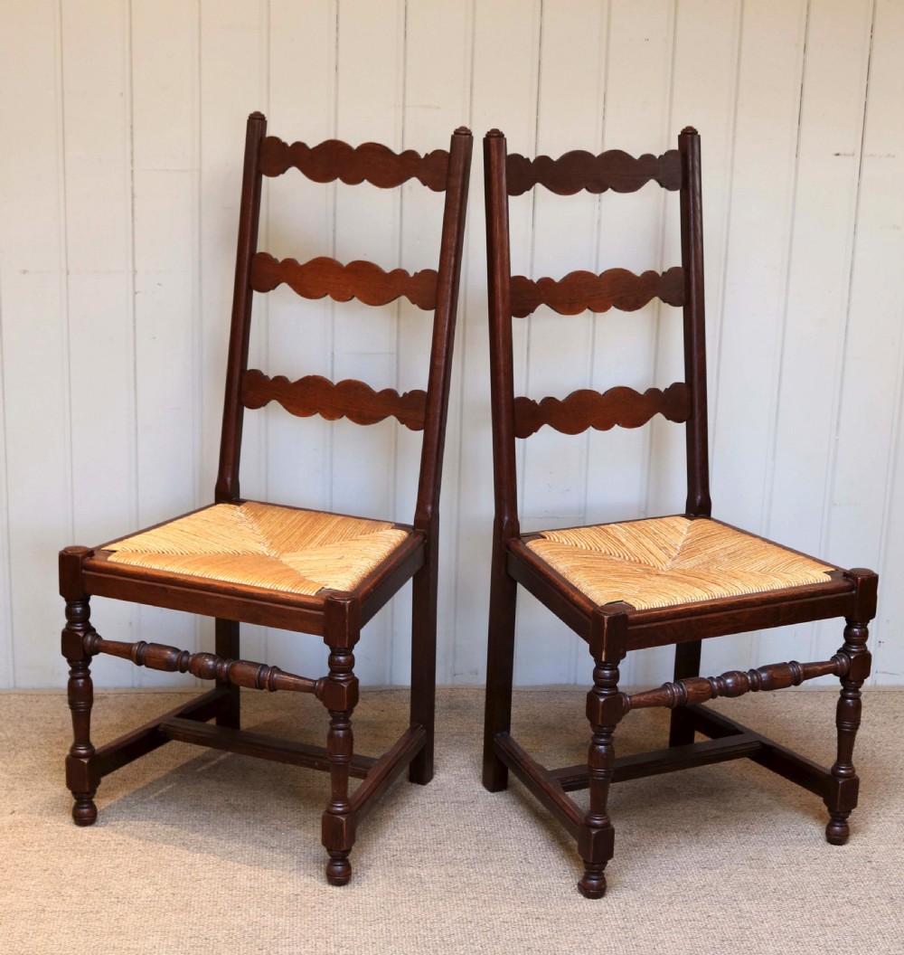 Set Of Six French Oak Dining Chairs View II