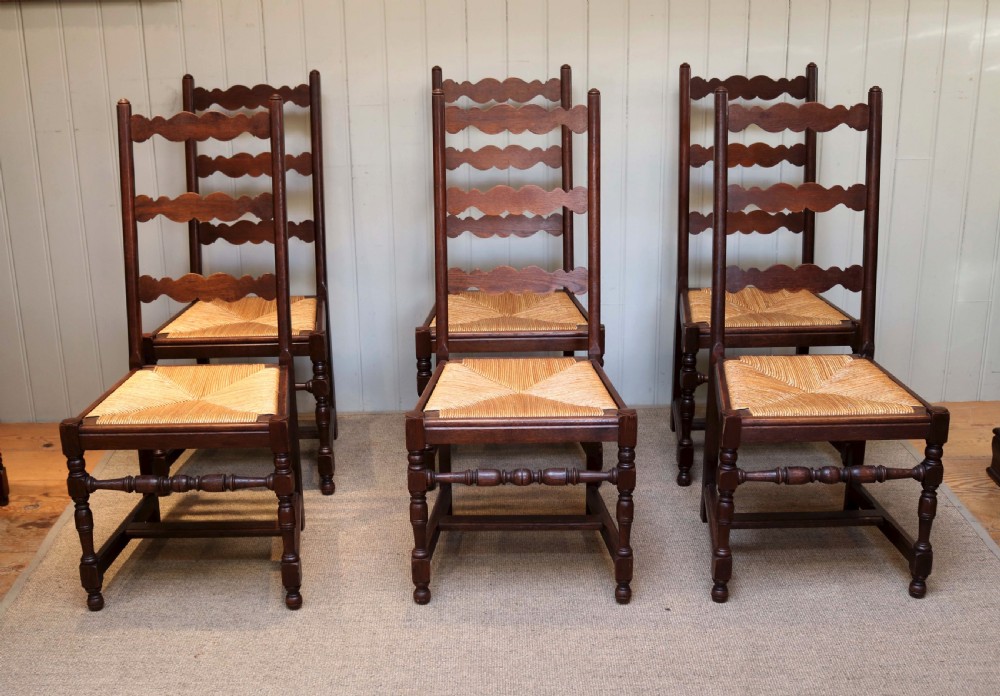 Set Of Six French Oak Dining Chairs View III