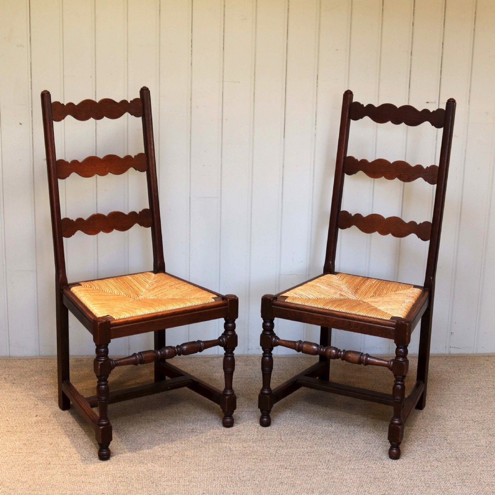 Set Of Six French Oak Dining Chairs View IV