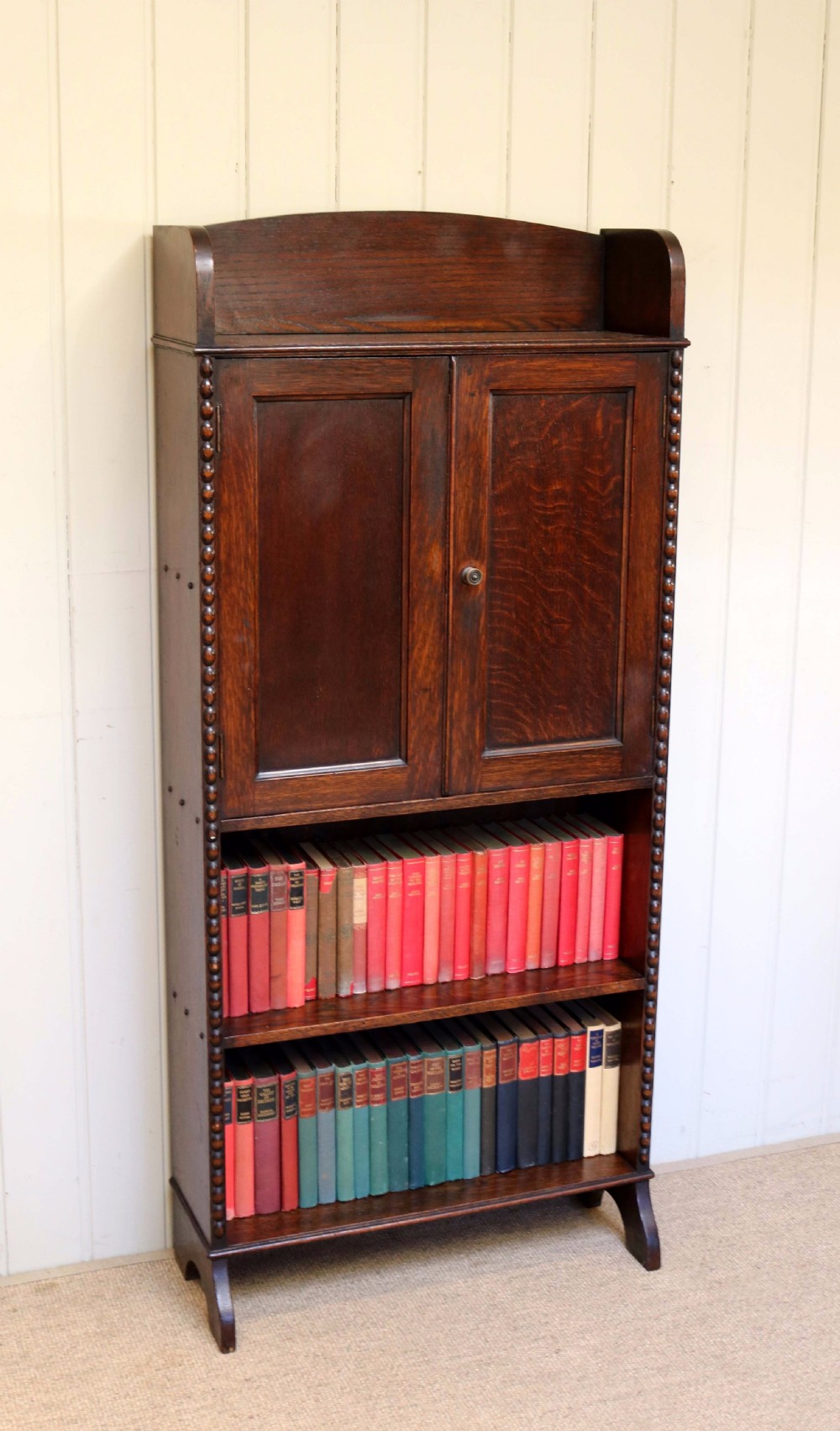 Small Proportioned Oak Cabinet Bookcase